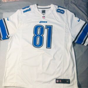 Vtg NFL Detroit LIONS #81 Calvin Johnson Nike On Field White Jersey Adult Sz XXL
